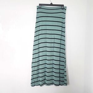 PROMESA Teal  & BLACK MAXI Skirt SIZE M